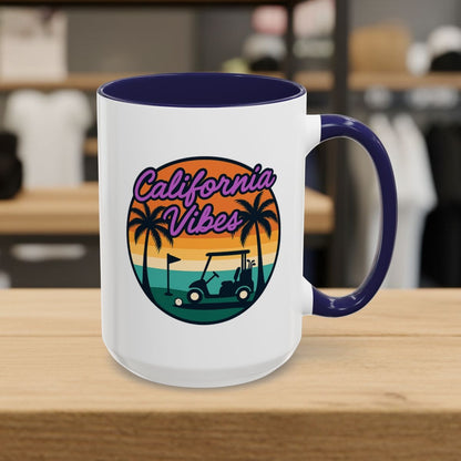 Golf Vibes - California Coast Edition - Golf Mug - 15oz in Navy