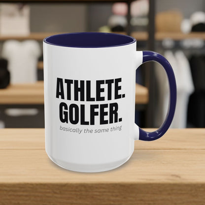 Athlete. Golfer. Basically the Same Thing - Golf Mug in Navy