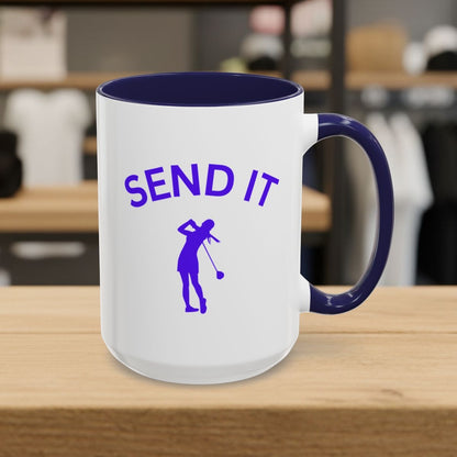 SEND IT (Female) - Golf Mug - 15oz in Navy