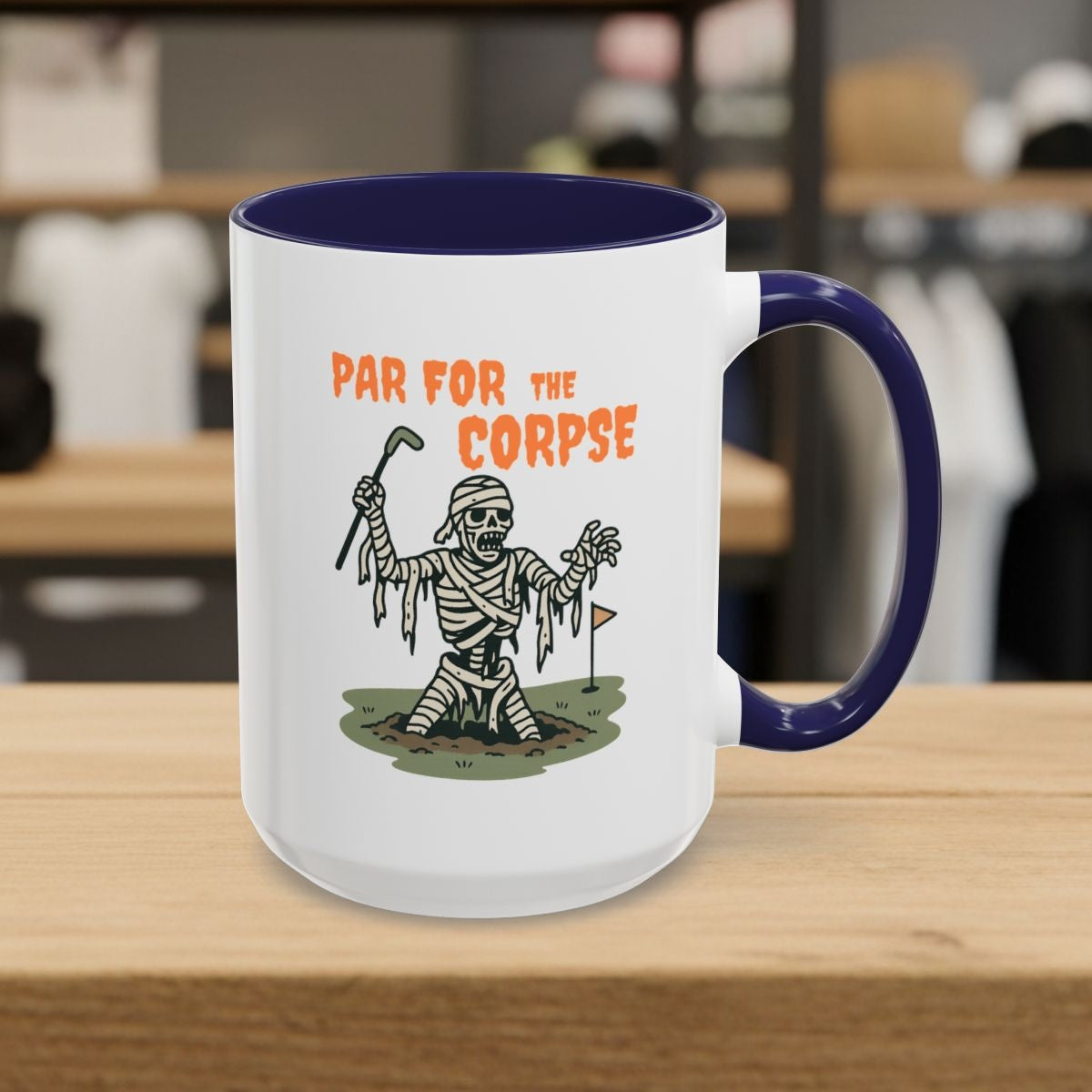 Par for the Corpse - Golf Mug - 15oz in Navy