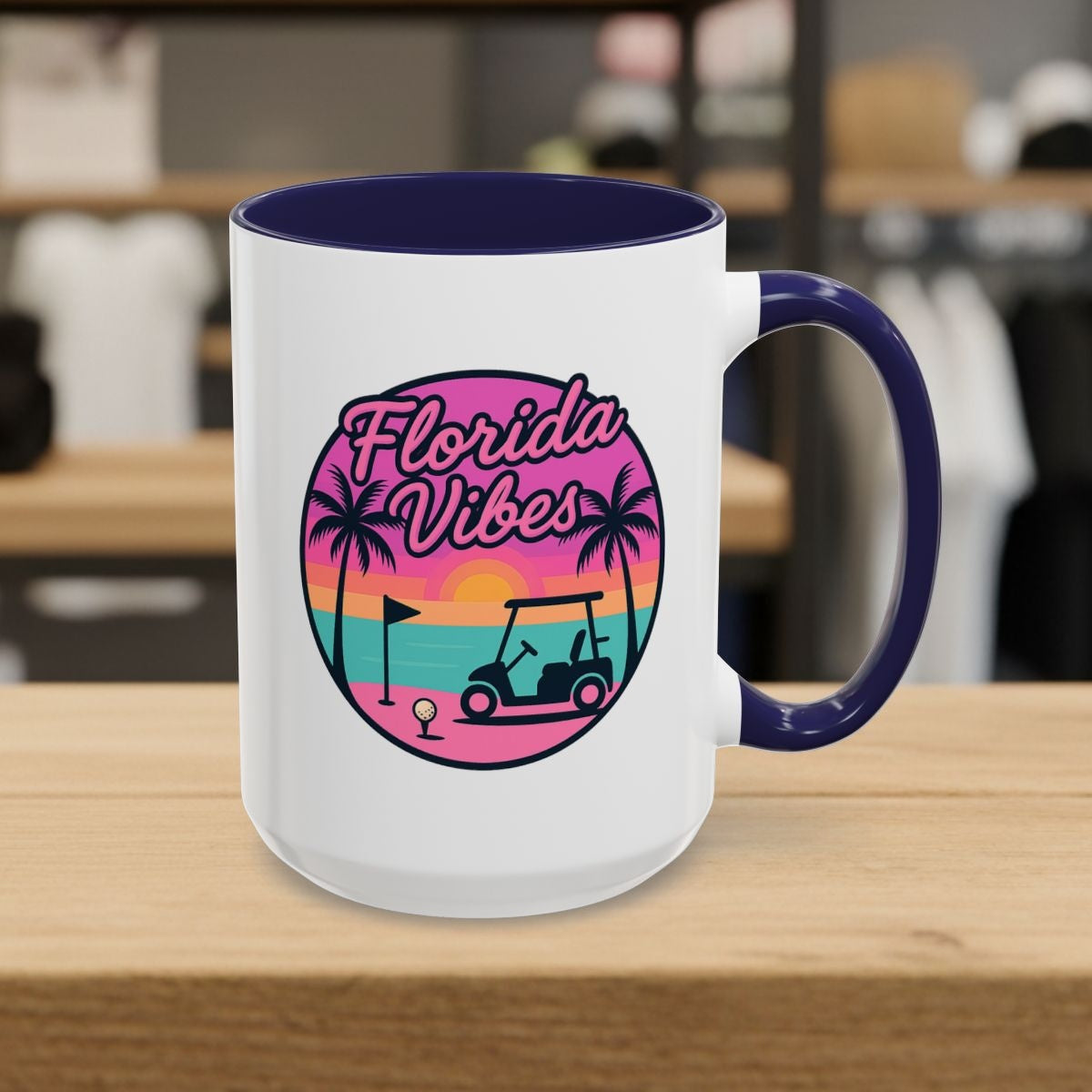 Golf Vibes - Florida Sunshine Edition - Golf Mug - 15oz in Navy