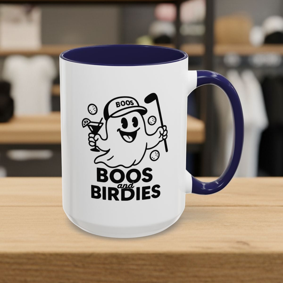 Boos and Birdies - Golf Mug - 15oz in Navy