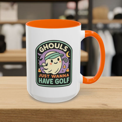 Ghouls Just Wanna Have Golf - Golf Mug - 15oz in Orange