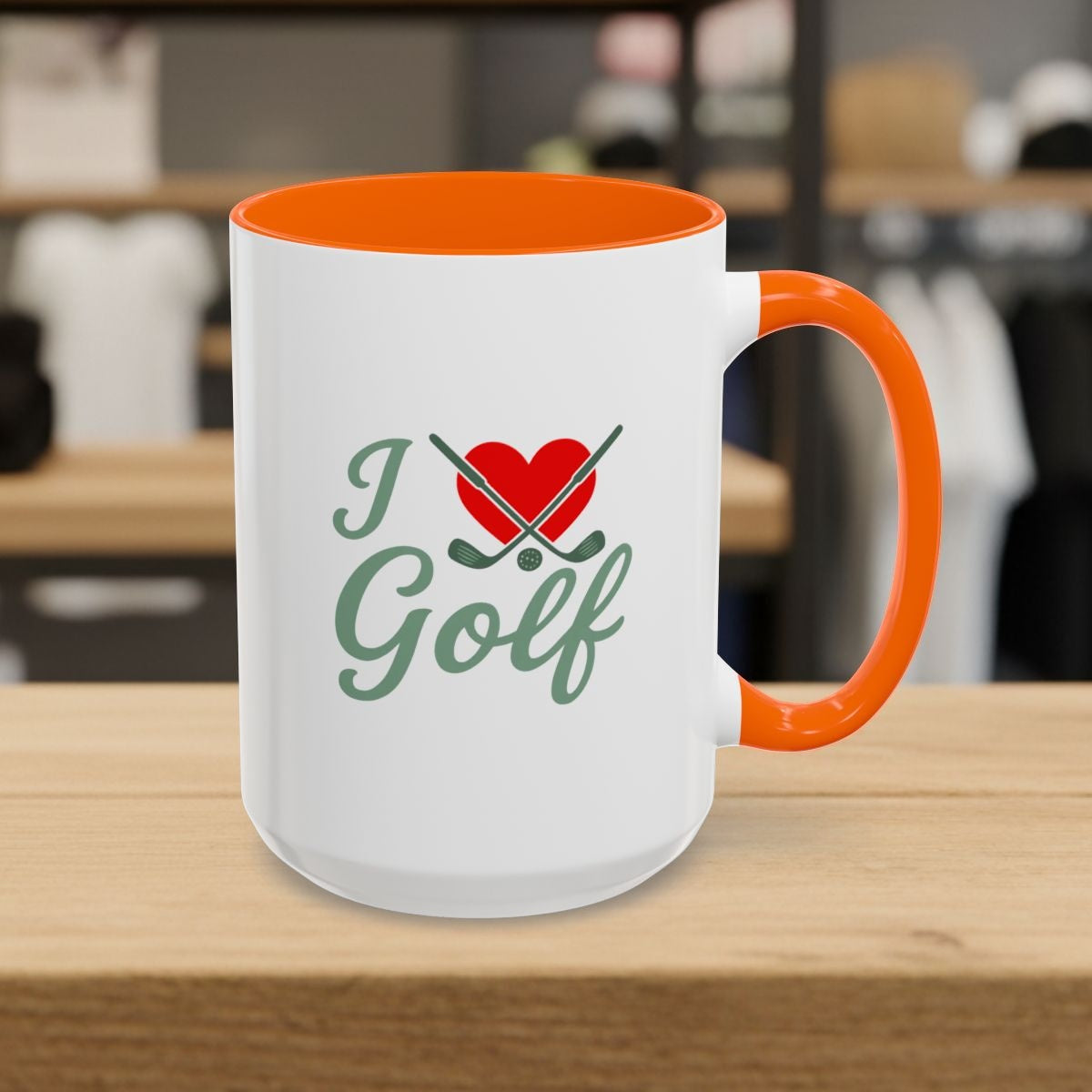 I Love Golf - Golf Mug - 15oz in Orange
