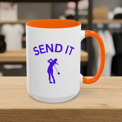 SEND IT (Female) - Golf Mug - 15oz in Orange