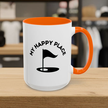 My Happy Place - Golf Mug - 15oz in Orange