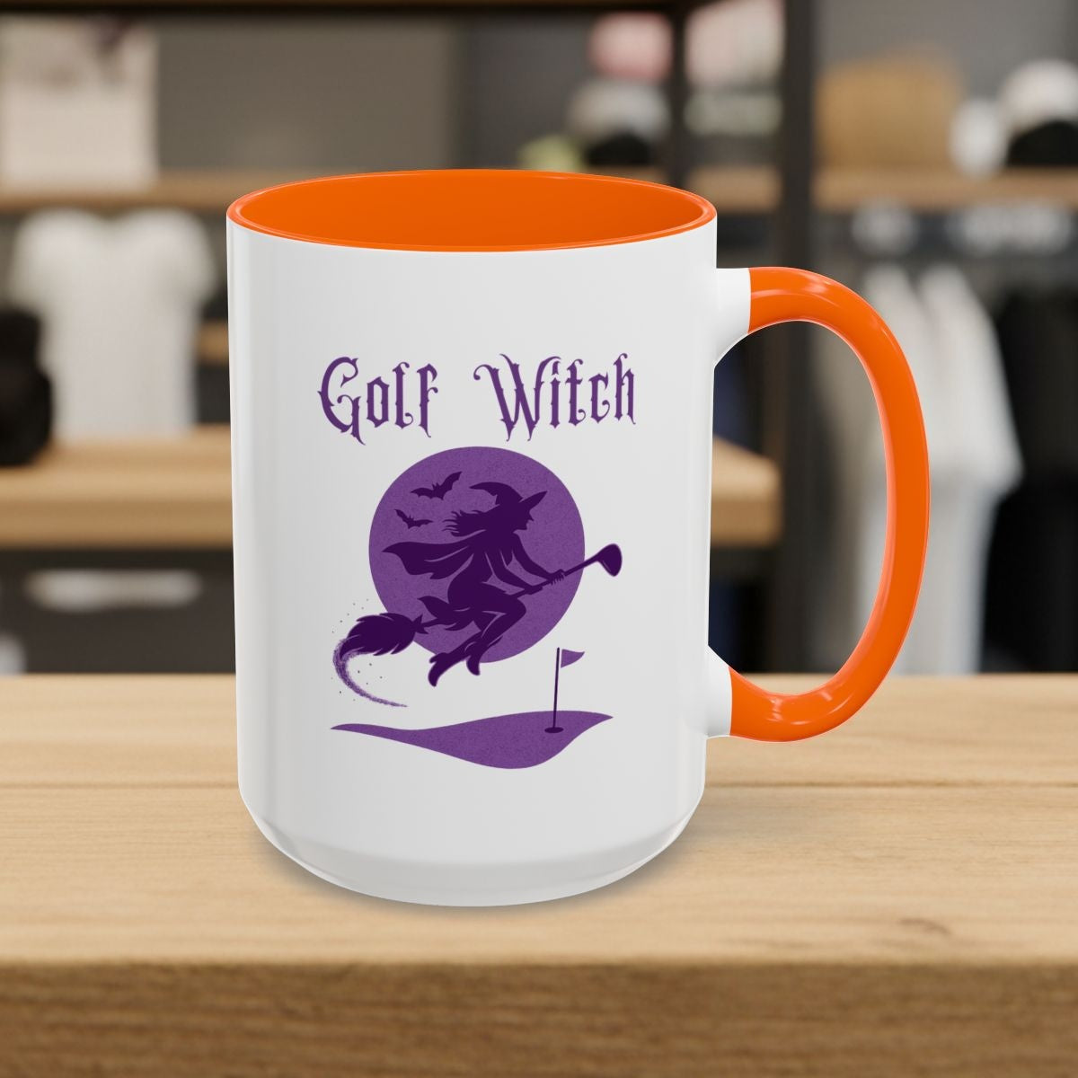 Golf Witch - Golf Mug - 15oz in Orange
