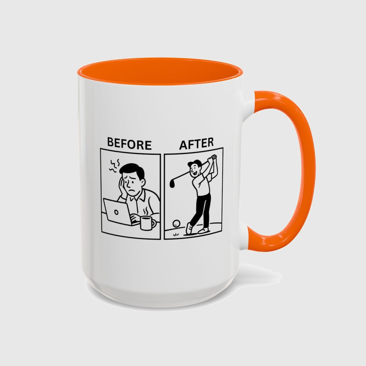 Before & After - Golf Mug in Orange