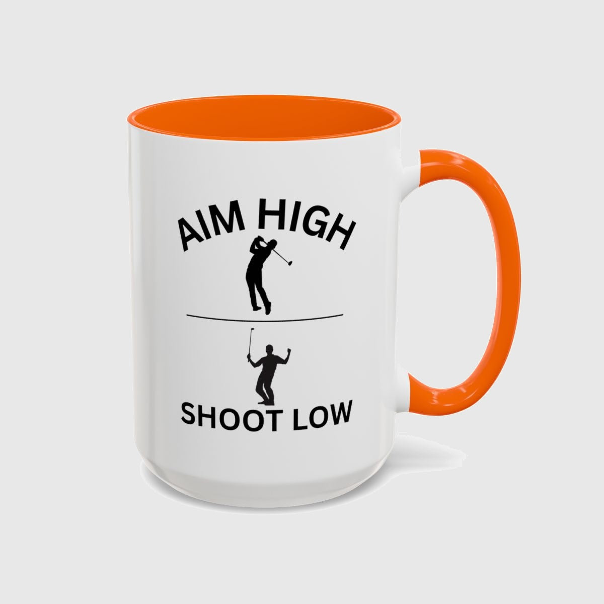 Aim High - Shoot Low (Male) - Golf Mug in Orange