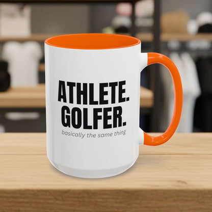 Athlete. Golfer. Basically the Same Thing - Golf Mug in Orange
