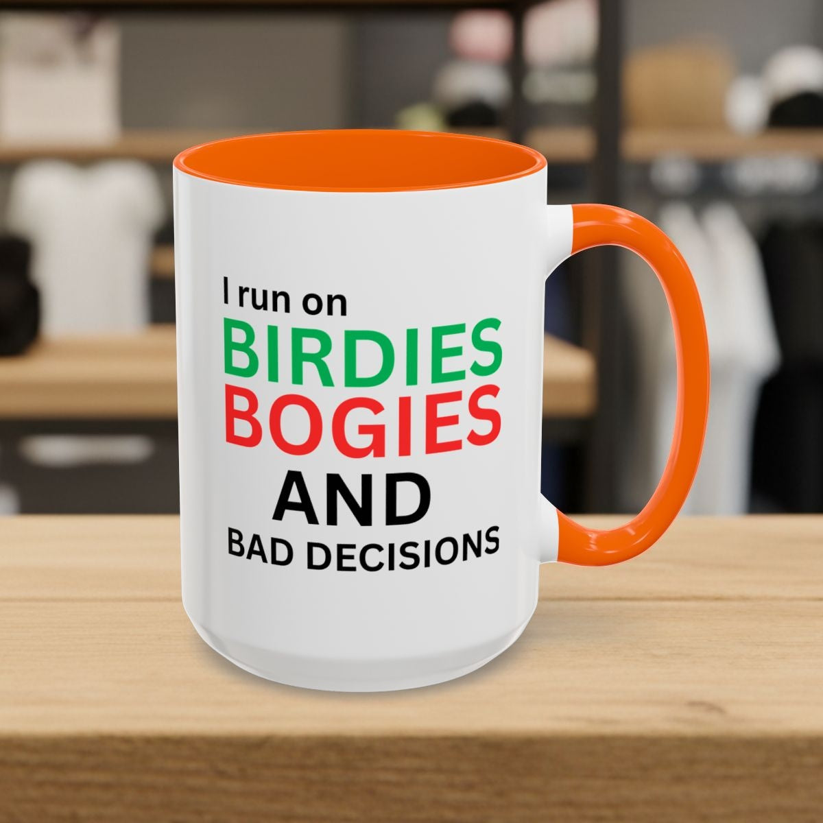 I run on... - Golf Mug - 15oz in Orange