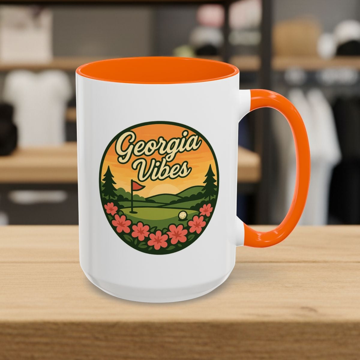 Golf Vibes - Georgia Azalea Edition - Golf Mug - 15oz in Orange
