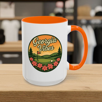 Golf Vibes - Georgia Azalea Edition - Golf Mug - 15oz in Orange