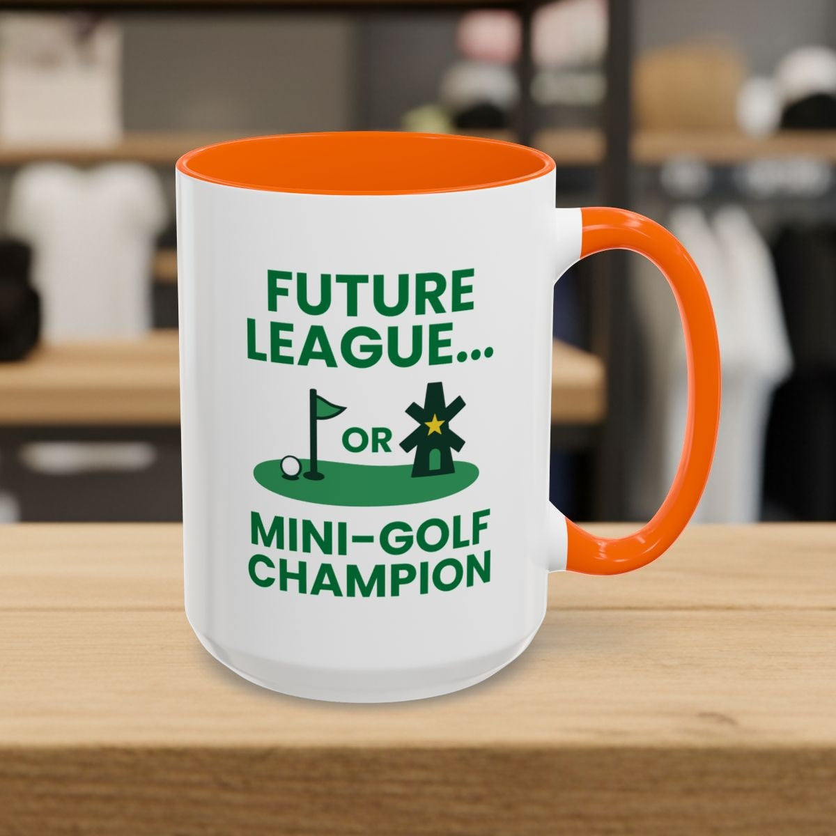 Future League or Mini-Golf Champion - Golf Mug - 15oz in Orange