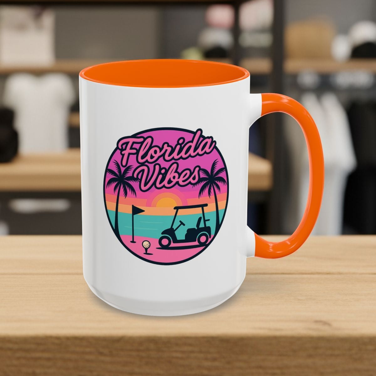 Golf Vibes - Florida Sunshine Edition - Golf Mug - 15oz in Orange