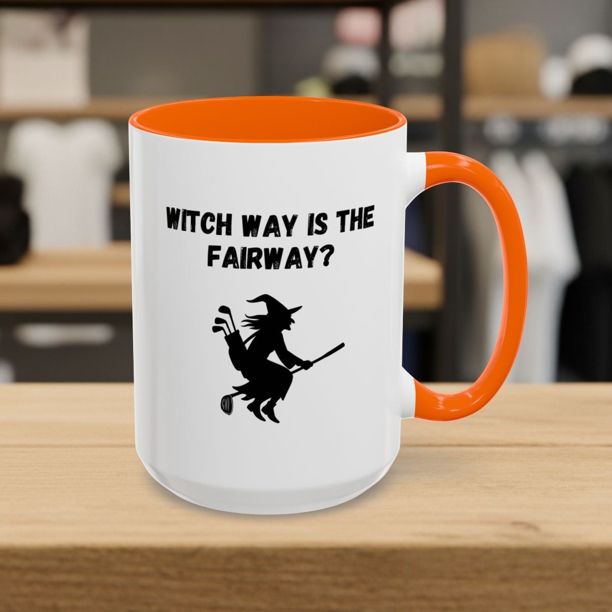 Witch Way is the Fairway - Golf Mug - 15oz in Orange