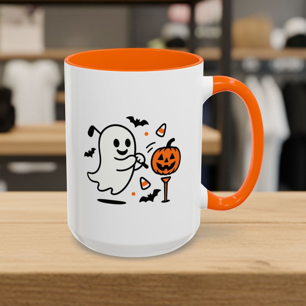 Ghost Tee Off - Golf Mug - 15oz in Orange