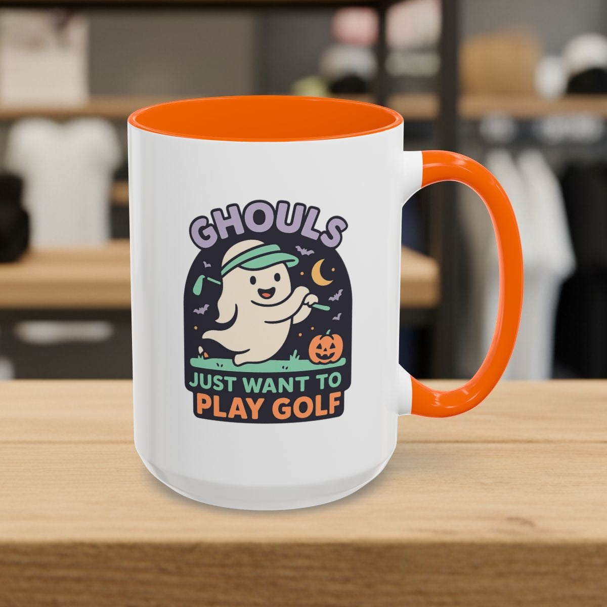 Ghouls Just Wanna Play Golf - Golf Mug - 15oz in Orange