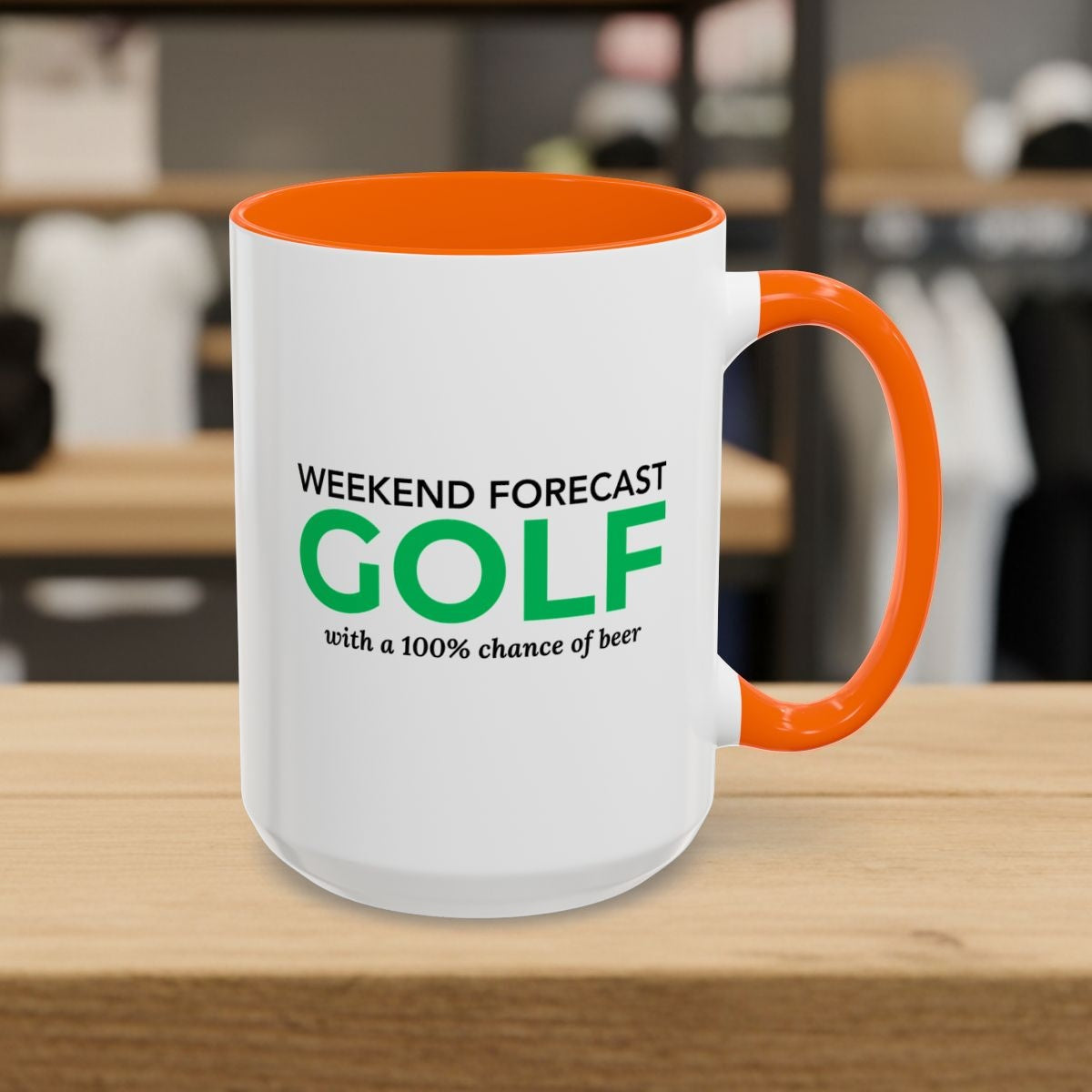 Weekend Forecast - Golf Mug - 15oz in Orange