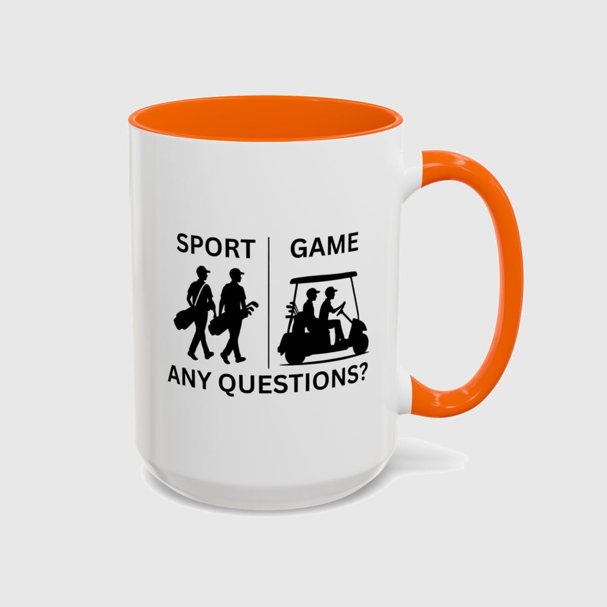 SPORT vs. GAME (Male) - Golf Mug in Orange