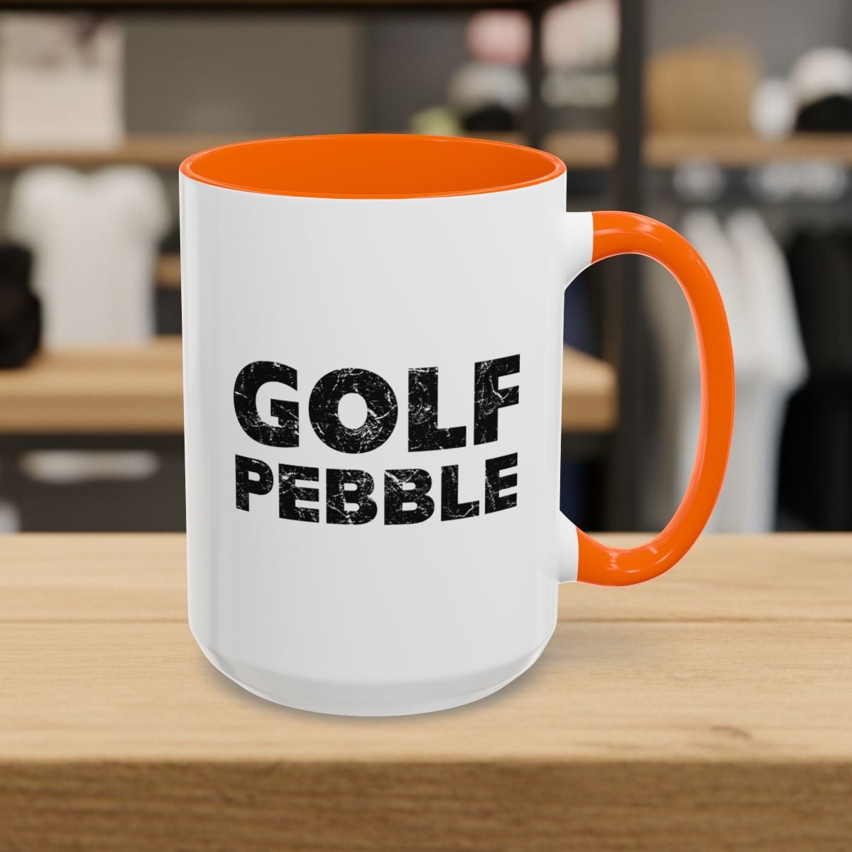 Golf Pebble - Golf Mug - 15oz in Orange