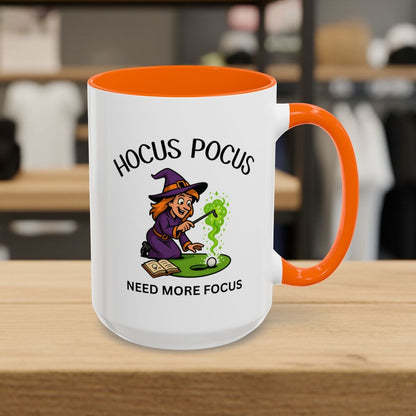 Hocus Pocus, Need More Focus - Golf Mug - 15oz in Orange