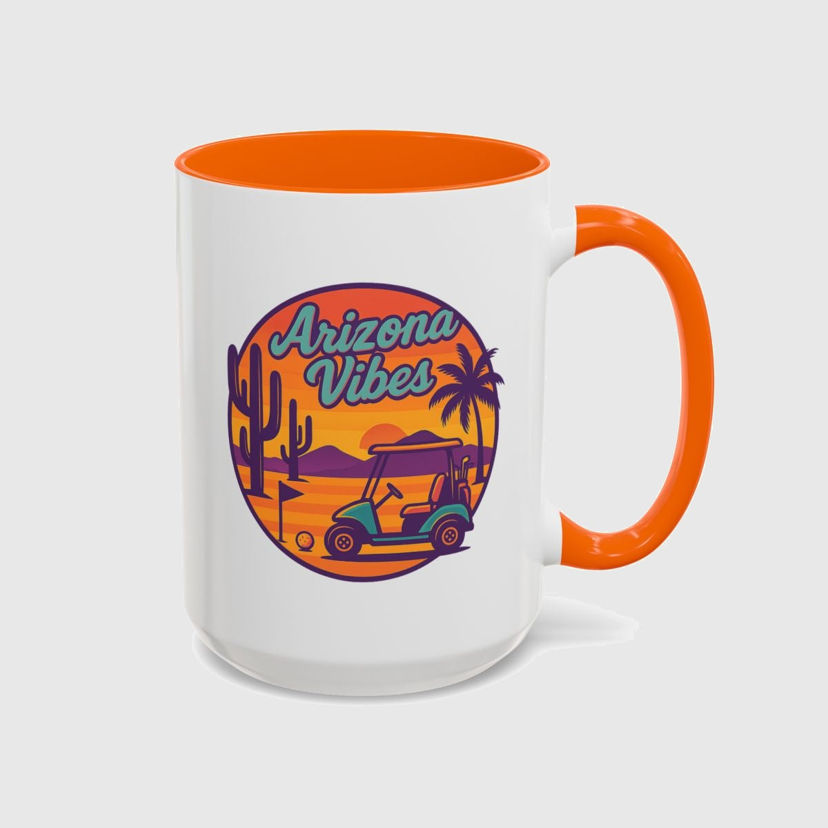 Golf Vibes - Arizona - Desert Edition Golf Destination - Golf Mug in Orange