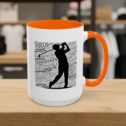 Unleash Your Mental Game (Male) - Golf Mug - 15oz in Orange