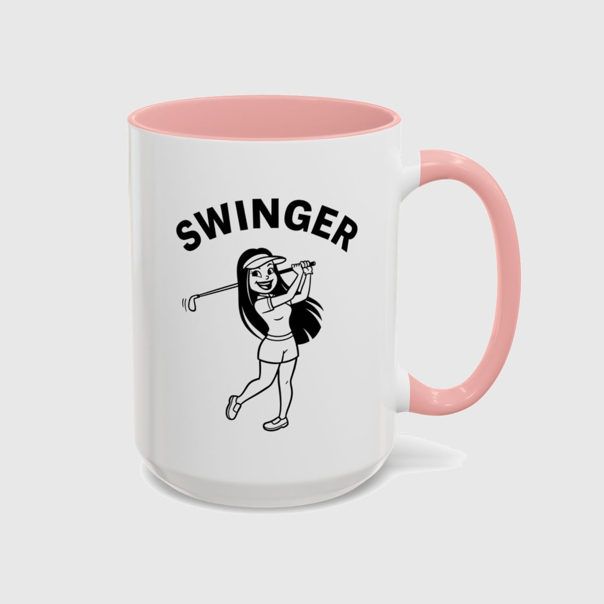 Retro Swinger Women's Golf T-Shirt - Golf Mug in Pink