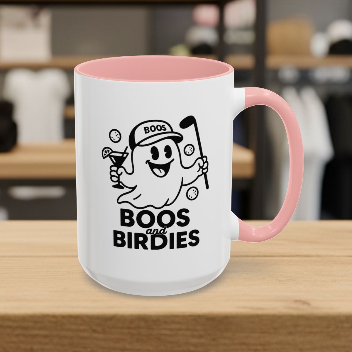Boos and Birdies - Golf Mug - 15oz in Pink