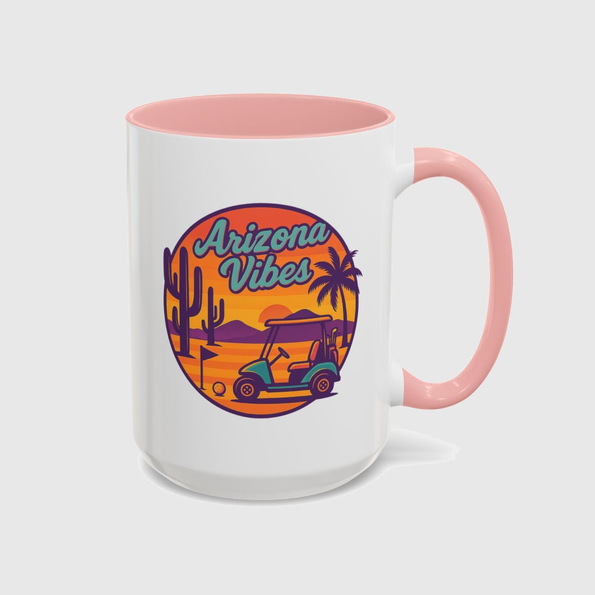 Golf Vibes - Arizona - Desert Edition Golf Destination - Golf Mug in Pink