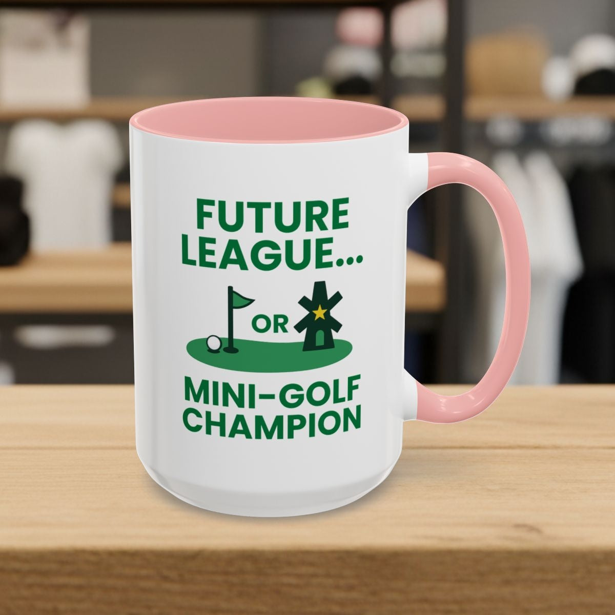 Future League or Mini-Golf Champion - Golf Mug - 15oz in Pink