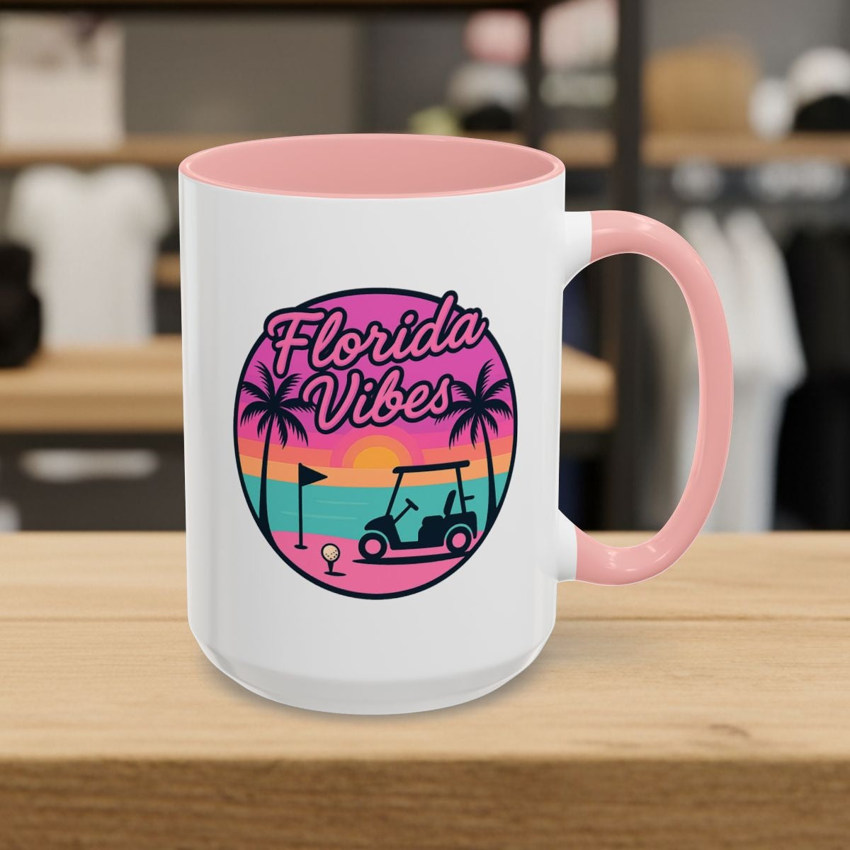 Golf Vibes - Florida Sunshine Edition - Golf Mug - 15oz in Pink