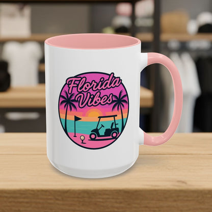 Golf Vibes - Florida Sunshine Edition - Golf Mug - 15oz in Pink