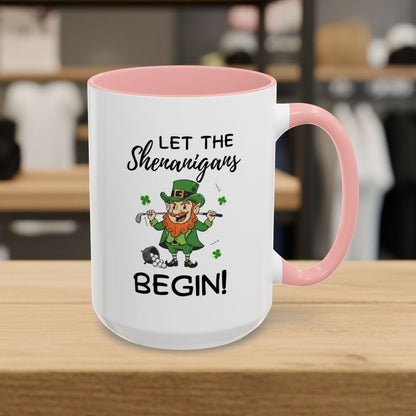 Let The Shenanigans Begin - Golf Mug - 15oz in Pink