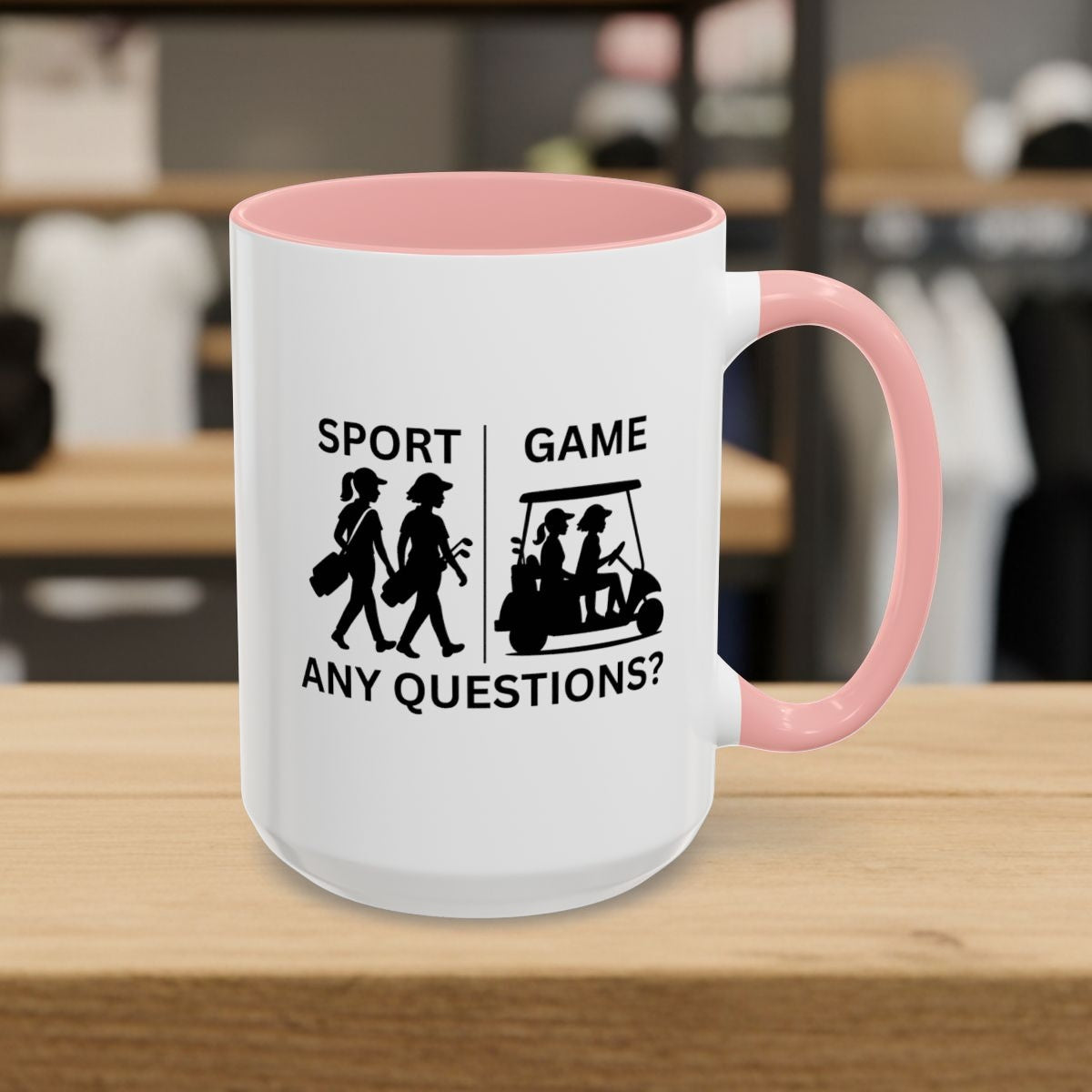 SPORT vs. GAME (Female) - Golf Mug - 15oz in Pink