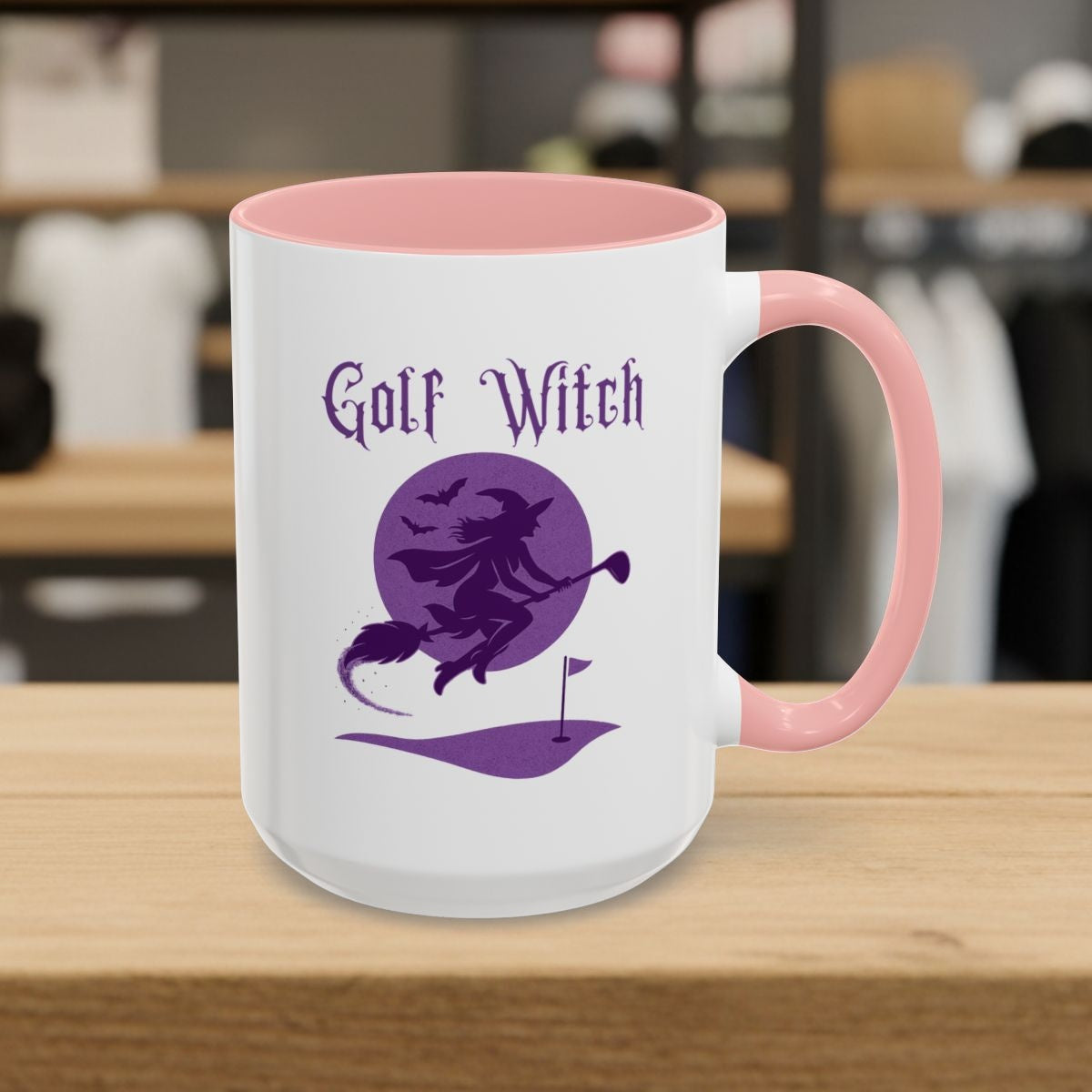 Golf Witch - Golf Mug - 15oz in Pink