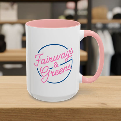 Fairways & Greens - Golf Mug - 15oz in Pink