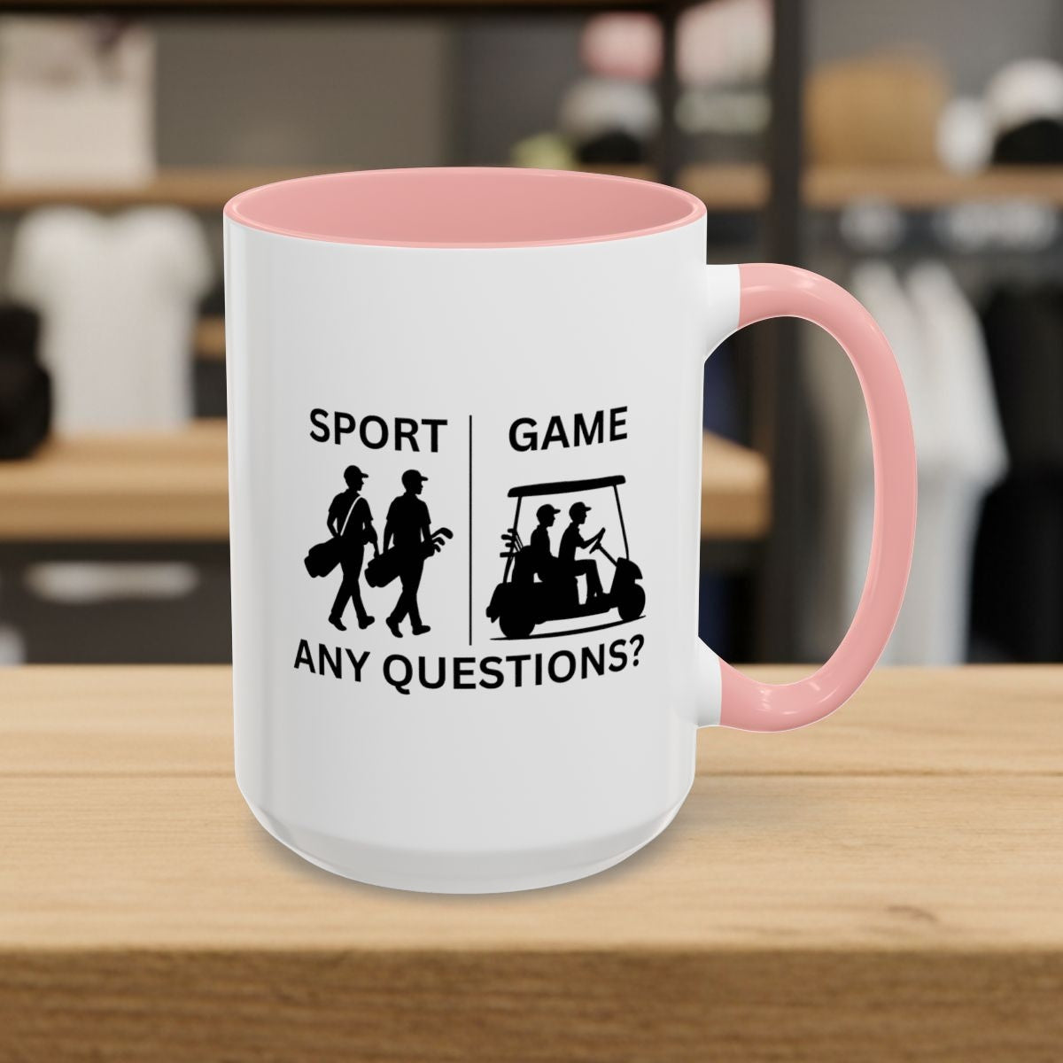 SPORT vs. GAME (Male) - Golf Mug - 15oz in Pink