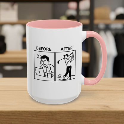 Before & After - Golf Mug - 15oz in Pink