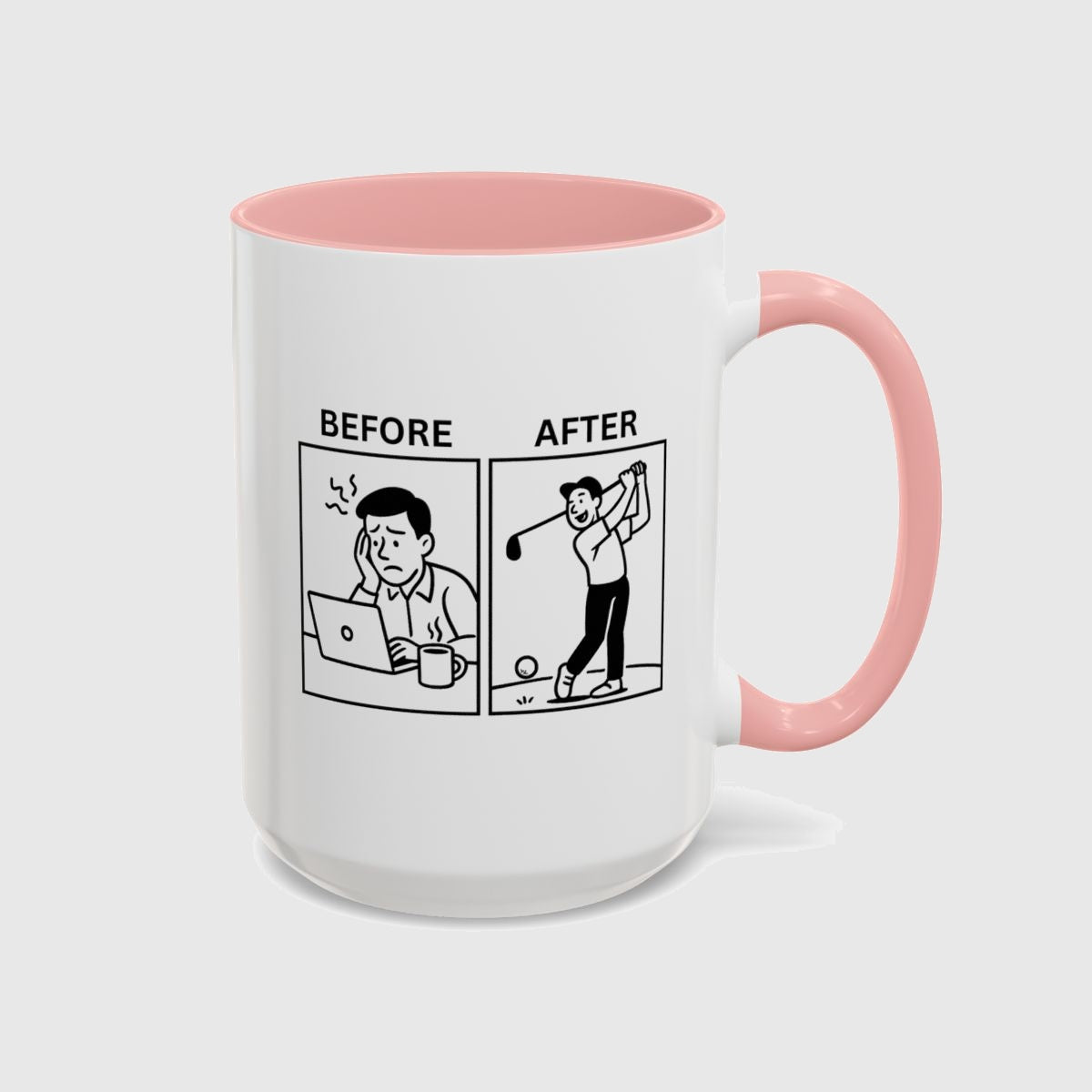 Before & After - Golf Mug in Pink