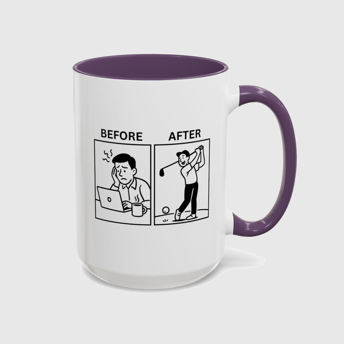Before & After - Golf Mug in Purple