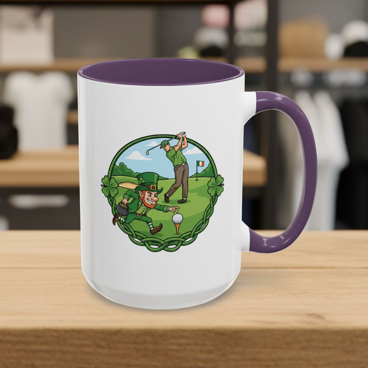 The Leprechaun Stole My Ball! - Golf Mug - 15oz in Purple