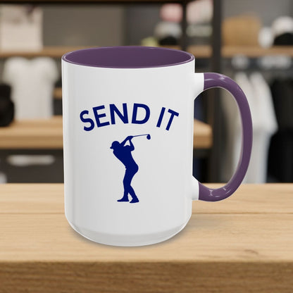 SEND IT (Male) - Golf Mug - 15oz in Purple