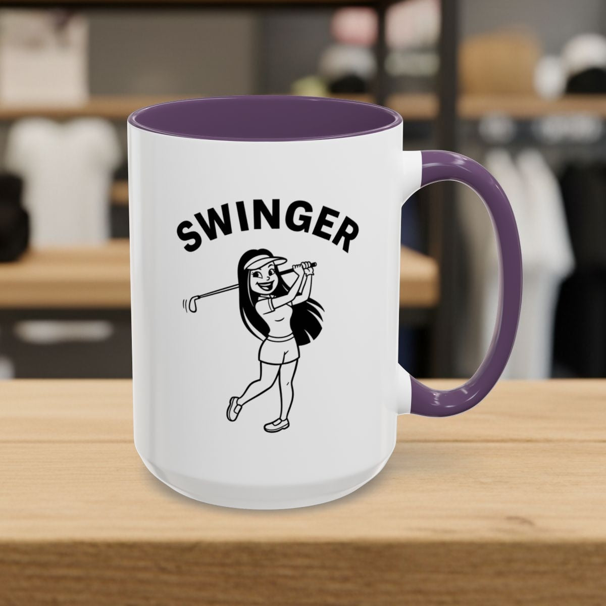 Retro Swinger Women's - Golf Mug - 15oz in Purple