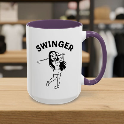 Retro Swinger Women's - Golf Mug - 15oz in Purple
