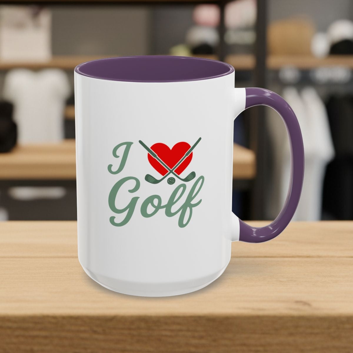 I Love Golf - Golf Mug - 15oz in Purple