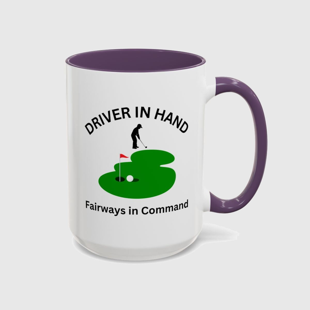 Driver in Hand - Fairways in Command (Male) - Golf Mug in Purple