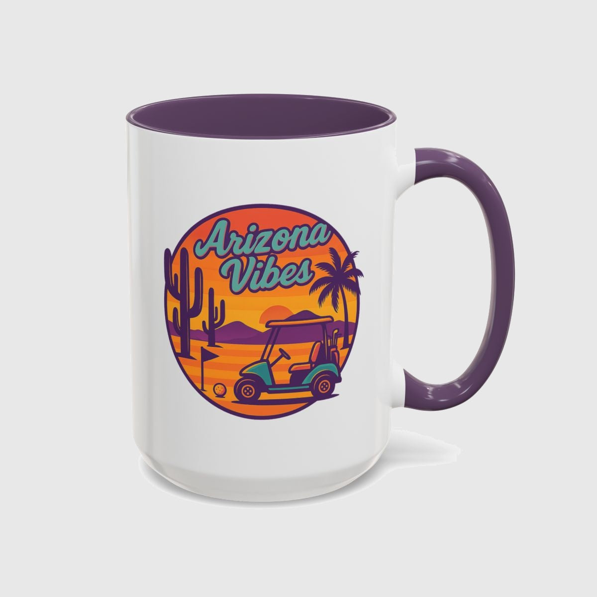 Golf Vibes - Arizona - Desert Edition Golf Destination - Golf Mug in Purple