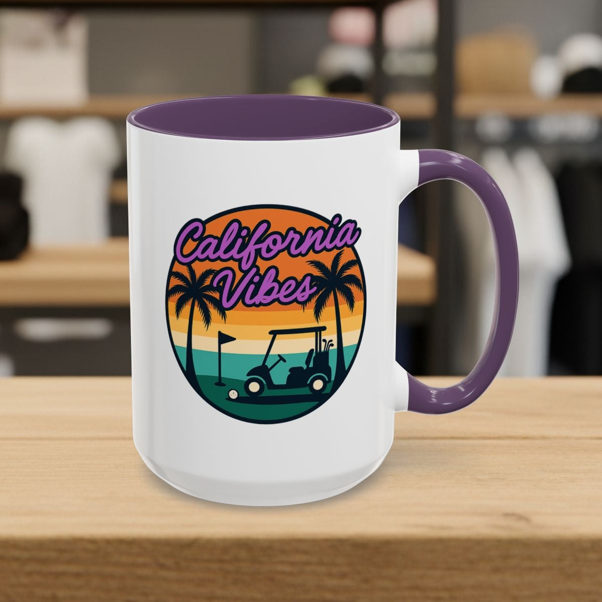 Golf Vibes - California Coast Edition - Golf Mug - 15oz in Purple